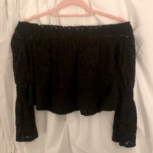 Off-the-shoulder lace top